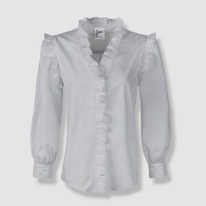 Finley Byrdee Ruffled Long Sleeve Blouse Size S